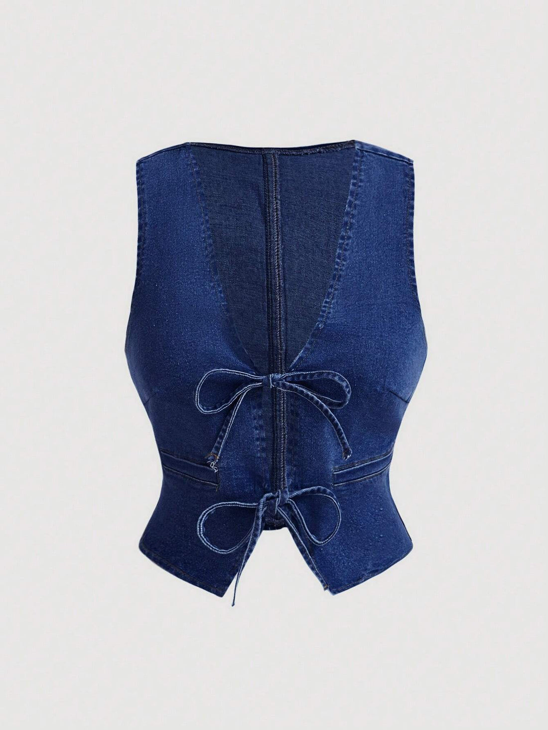 Dark Wash Denim Tie-Back Vest Top for Women
