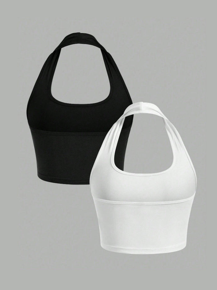 Women's Halter Neck Crop Top ( set of 2 )