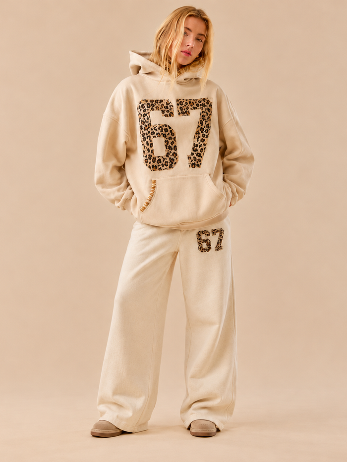 Sequin Leopard 67 Oversized Hoodie & Wide-Leg Co-ord