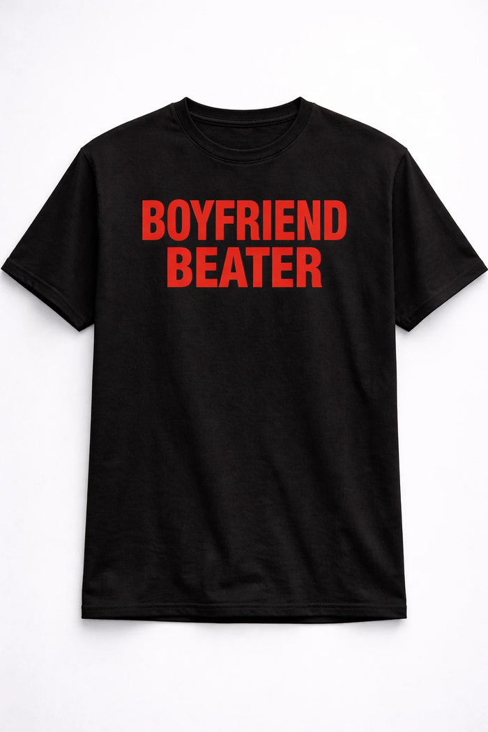 Boyfriend Beater Oversized T-Shirt for Women – Black Streetwear Graphic Tee