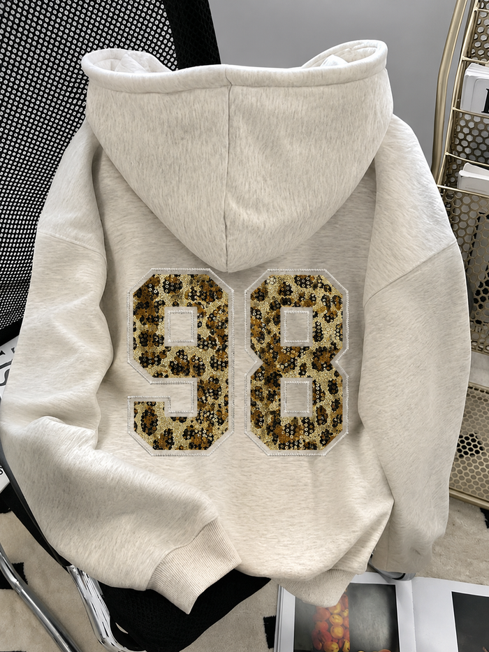 Sequin Leopard 98 Oversized Hoodie