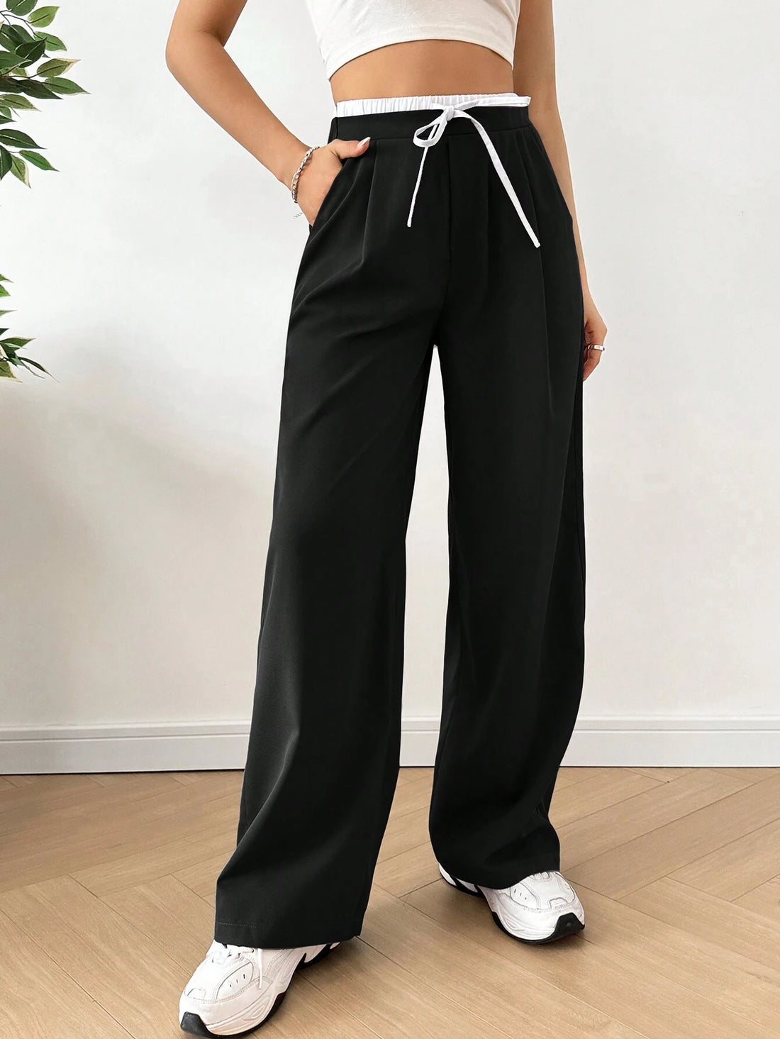 The Urban Edge: Boxer-Waist Wide-Leg Trousers