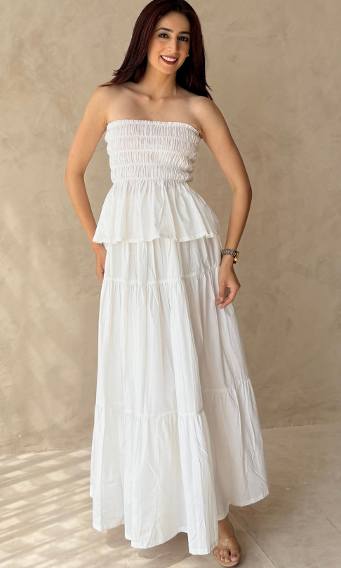 Ivory Tiered Maxi Dress