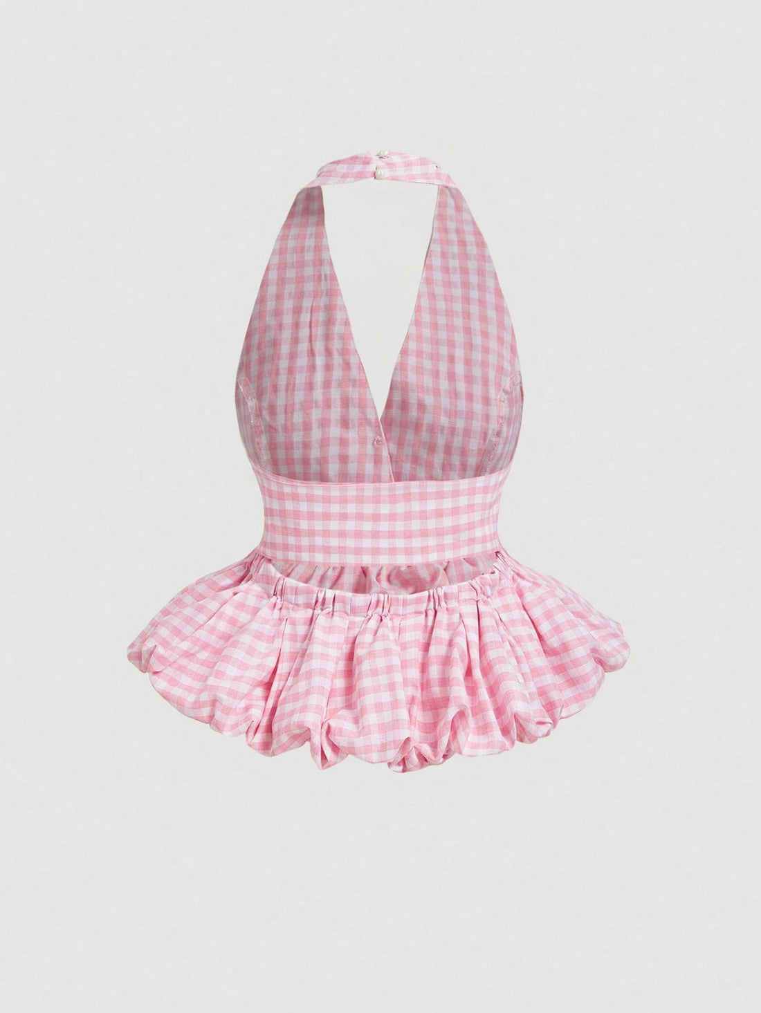 Pink Gingham Halter Top