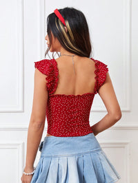 Polka Dot Front Tie Top