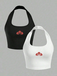 Women's Halter Neck Crop Top ( set of 2 )