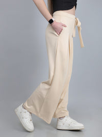 Beige High Waist Wide Leg Pants