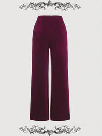Red Velvet Straight Leg Pants