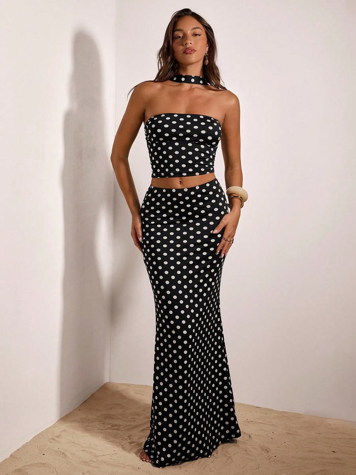 Midnight Polka Luxe Co-Ord Set