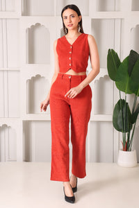 Rust Orange Corduroy Co-ord Set