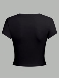 Black "Hating Me Won't Make You Pretty" Printed Crop Top for Women