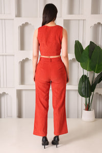 Rust Orange Corduroy Co-ord Set