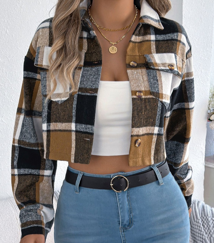 Rustic Plaid Cropped jacket