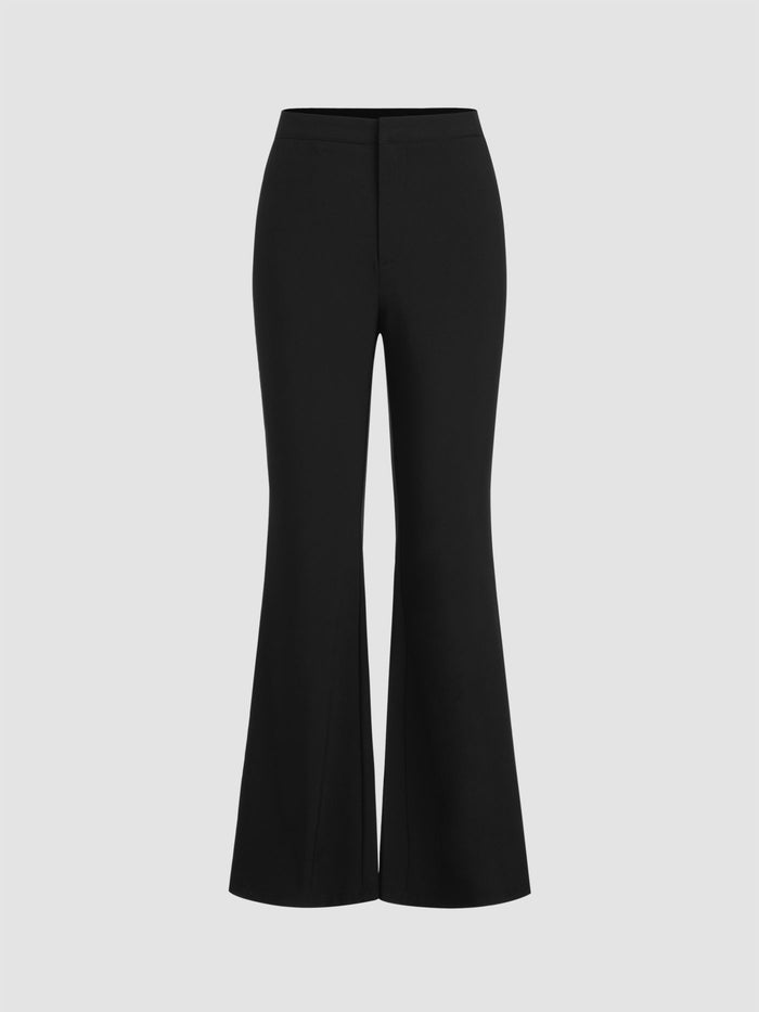 High-Rise Black Tailored Trousers