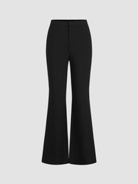 High-Rise Black Tailored Trousers