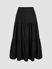 Black Twist Tube Top & Tiered Skirt Co-Ord Set