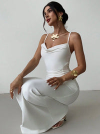 Pearl White Ruched Maxi Dress