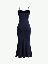 Midnight Navy Ruched Bodycon Maxi Dress