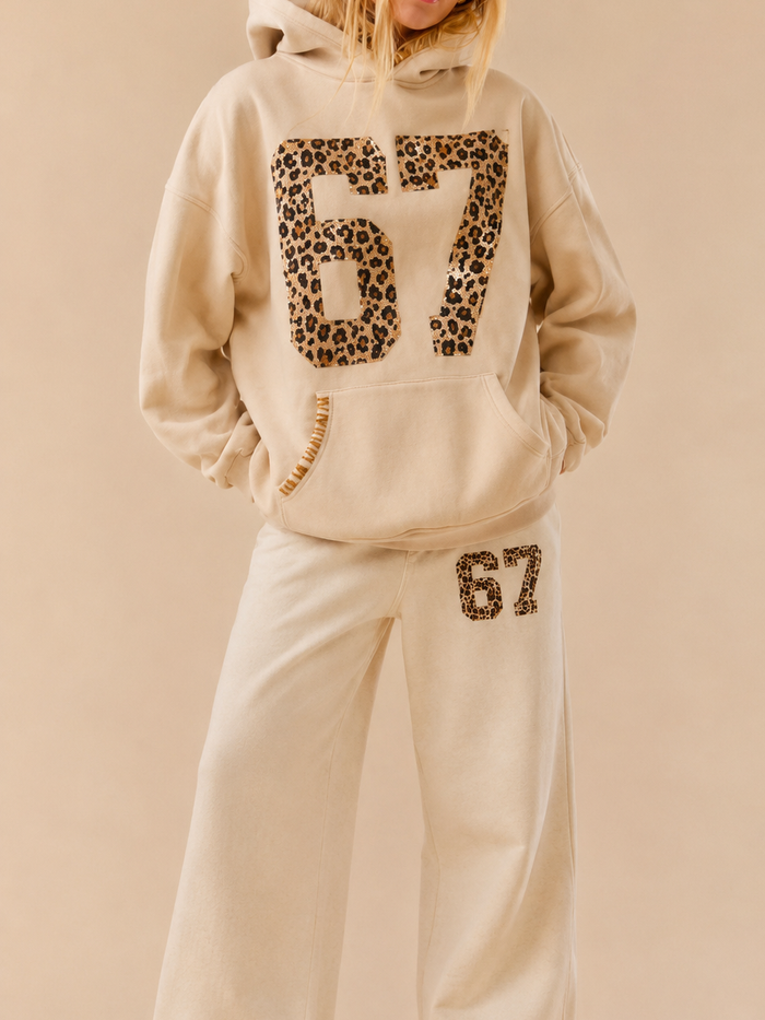 Sequin Leopard 67 Oversized Hoodie & Wide-Leg Co-ord