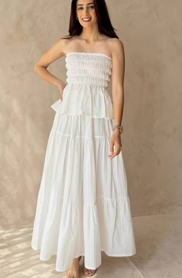 Ivory Tiered Maxi Dress