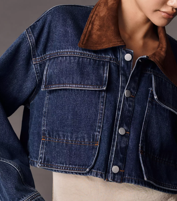Contrast Collar Denim Jacket
