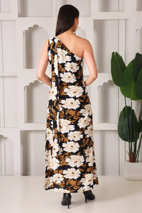 One-Shoulder Floral Maxi Dress