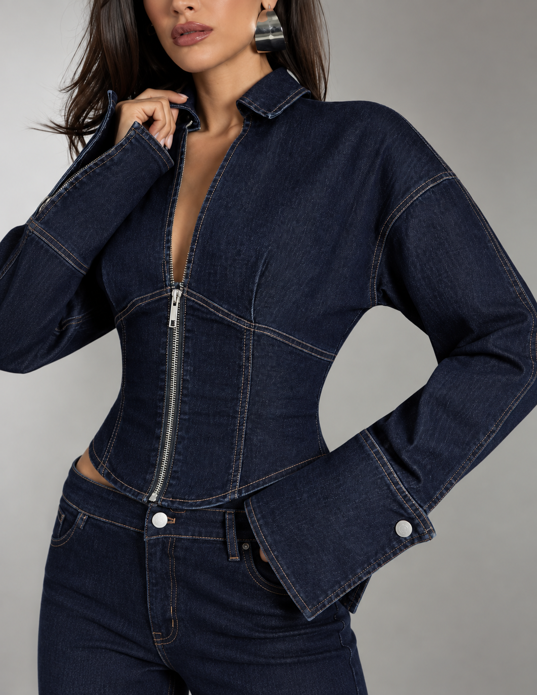 Structured Denim Corset Top