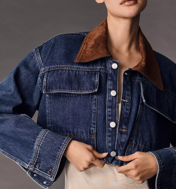 Contrast Collar Denim Jacket