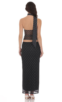The Dot Trio: 3-Piece Mesh Maxi Co-Ord Set