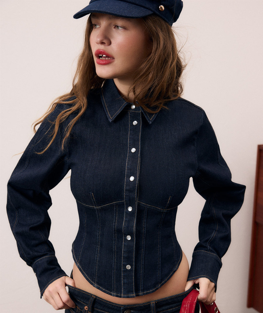 Midnight Denim Corset shirt