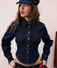 Midnight Denim Corset shirt