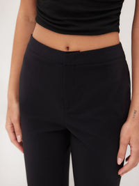 High-Rise Black Tailored Trousers