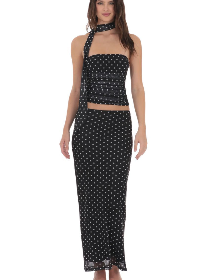 The Dot Trio: 3-Piece Mesh Maxi Co-Ord Set