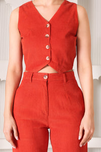 Rust Orange Corduroy Co-ord Set