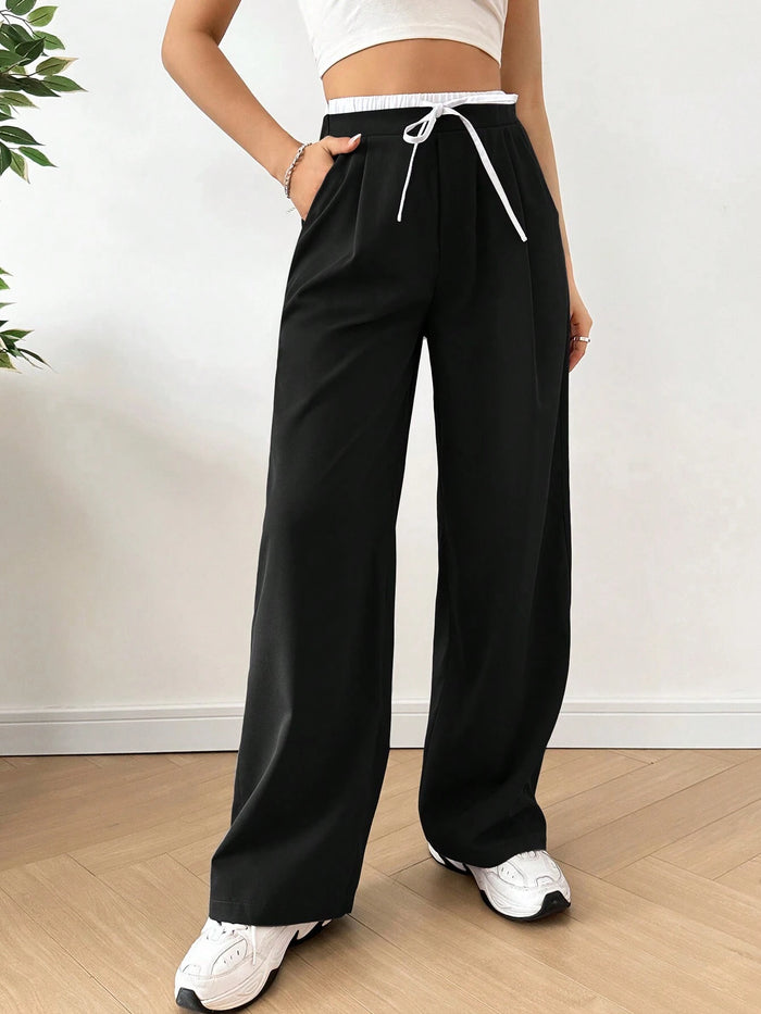 The Urban Edge: Boxer-Waist Wide-Leg Trousers