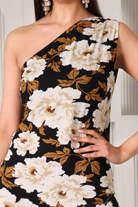 One-Shoulder Floral Maxi Dress