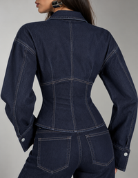 Structured Denim Corset Top