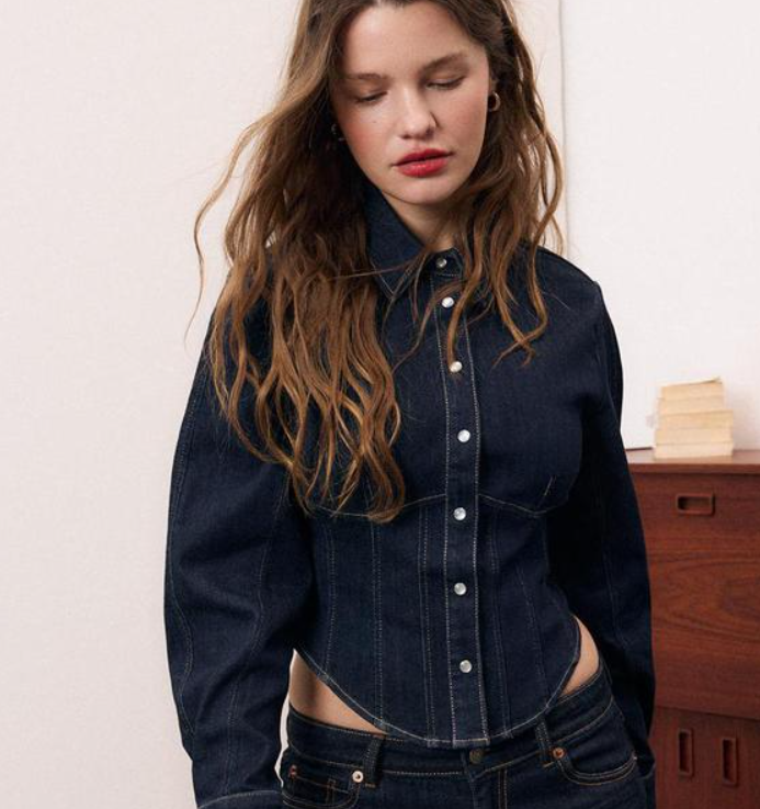 Midnight Denim Corset shirt
